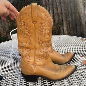 Leather cowboy boots
